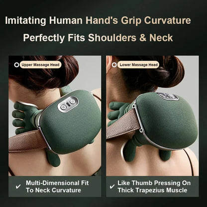 Maison Shiatsu HandRelief™ :Masseur nuque shiatsu mains 3D chauffantes sans fil