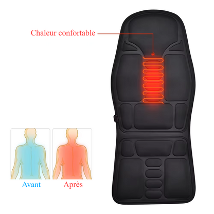 Maison Shiatsu SeatRelief™ : Coussin siège massage chauffant dos complet pour maison et voiture