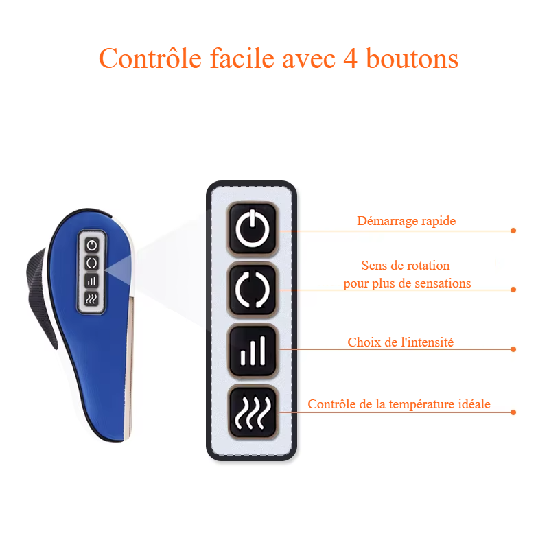 Maison Shiatsu SleepRelief™ : Oreiller cervical massage shiatsu chauffant pour détente et sommeil